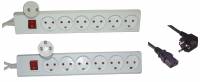 Str&oslash;mskinne 230V 4 udtag m/jord og 1,5m ledning