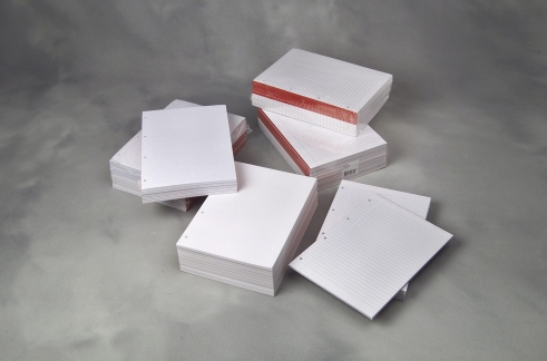 Standardblok 4 huller lin. 60g hvid A4