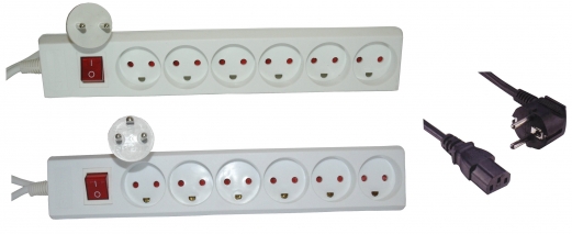 Str&oslash;mskinne 230V 4 udtag m/jord og 1,5m ledning