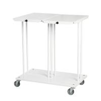 Affaldsstativ, Tina Trolleys, hvid, stål, 2-rums, 2x110 l, dobbelt, med låg, til kildesortering *Denne vare tages ikke retur*