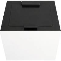 L&aring;g, V-Part Modular waste, sort, pulverlakeret st&aring;l, soft close, til modulopbygget serie, 85 og 90 liter