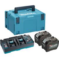 Batteripakke, Makita XGT, blå, 40V, 2x 8,0Ah, dobbelt lynlader *Denne vare tages ikke retur*