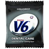 Tyggegummi, V6, Dental Care Liquorice, 2x250 stk.