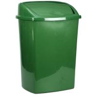 Affaldsspand, mørkegrøn, plast, 26 l, med sving låg, forberedt til vægmontering