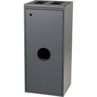 Affaldsspand, Tina Trolleys, grå, pulverlakeret stål, 3-rums, 2x40 l + 20 l, åbent indkast *Denne vare tages ikke retur*