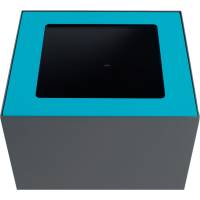 Topindsats, V-Part, blå, pulverlakeret stål, åbent indkast, til modulopbygget affaldsspand, 85 og 90 liter *Denne vare tages ikke retur*