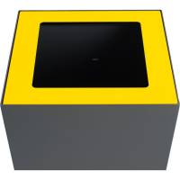 Topindsats, V-Part, gul, pulverlakeret stål, åbent indkast, til modulopbygget affaldsspand, 85 og 90 liter *Denne vare tages ikke retur*