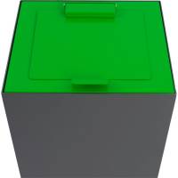 Låg, V-Part, grøn, pulverlakeret stål, soft close, til modulopbygget affaldsspand, 85 og 90 liter *Denne vare tages ikke retur*