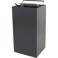 Affaldsspand, V-Part, mørkegrå, pulverlakeret stål, 90 l, modulopbygget til kildesortering