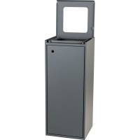 Affaldsspand, Tina Trolleys, grå, pulverlakeret stål, 100 l, med åbent indkast *Denne vare tages ikke retur*