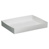 Kage&aelig;ske, 44,5x32x6,5cm, hvid, pap, kraftig model, kaolin coating