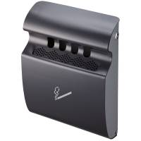 Askebæger, V-Part, grå, pulverlakeret stål, 3 l, med metal inderspand, ilddæmpende, forberedt til udendørs vægmontering inkl. materiale til montering og nøgle