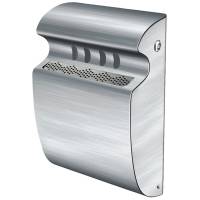 Askebæger, V-Part, stål, rustfrit stål, 3 l, med metal inderspand, ilddæmpende, forberedt til udendørs vægmontering inkl. materiale til montering og nøgle *Denne vare tages ikke retur*