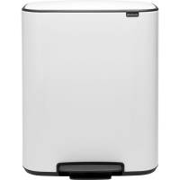 Pedalspand, Brabantia Bo, hvid, 2-rums, 2x30 l