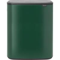 Affaldsspand, Brabantia Bo Touch Bin, grøn, plast, 2-rums, 2x30 l, med plast inderspand og soft close