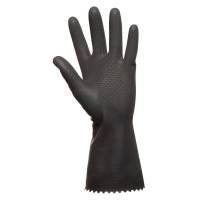 Latexhandske, DPL Nova Super 65, 10, sort, latex, indvendig velourisering