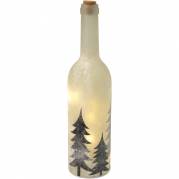 Flaske med LED lys, 29cm, Ø7,3cm, flerfarvet, glas