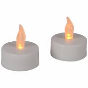 LED fyrfadslys, 4,5cm, Ø3,8cm, hvid, 60 timer, plast, inkl. CR2032 batterier, sæt á 4 stk.