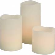 LED bloklys, 10cm, Ø7,5cm, hvid