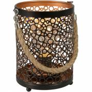Lanterne, 16cm, Ø12cm, Circle, inkl. LED pære og timer