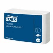 Dispenserserviet, Tork N2 Universal, 1-lags, fast fold, 30x24cm, hvid, genanvendt papir *Denne vare tages ikke retur*