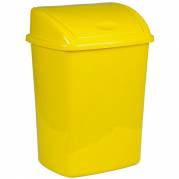Affaldsspand, gul, plast, 15 l, med sving låg, forberedt til vægmontering