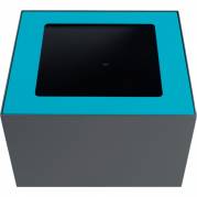 Topindsats, V-Part, blå, pulverlakeret stål, åbent indkast, til modulopbygget affaldsspand, 85 og 90 liter *Denne vare tages ikke retur*