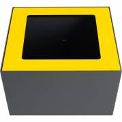 Topindsats, V-Part, gul, pulverlakeret stål, åbent indkast, til modulopbygget affaldsspand, 85 og 90 liter *Denne vare tages ikke retur*