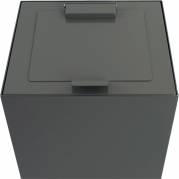 Låg, V-Part, mørkegrå, pulverlakeret stål, soft close, til modulopbygget affaldsspand, 85 og 90 liter *Denne vare tages ikke retur*