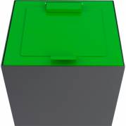 Låg, V-Part, grøn, pulverlakeret stål, soft close, til modulopbygget affaldsspand, 85 og 90 liter *Denne vare tages ikke retur*