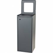 Affaldsspand, Tina Trolleys, grå, pulverlakeret stål, 100 l, med åbent indkast *Denne vare tages ikke retur*