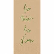 Middagsserviet, Love Green, 3-lags, 1/8 fold, 40x40cm, natur, nyfiber *Denne vare tages ikke retur*