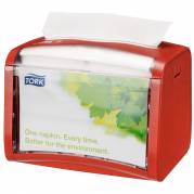 Servietdispenser, Tork Xpressnap N4 Signature Line, 15x20,1x15,5cm, rød, plast, til interfold servietter *Denne vare tages ikke retur*