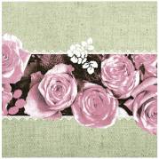 Middagsserviet, Lovely Roses, 1/4 fold, 40x40cm, rosa, airlaid *Denne vare tages ikke retur*