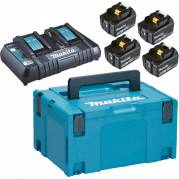 Batteripakke, Makita LXT, 18V, 395x295x215mm, bl&aring;, 4x 5,0Ah, dobbelt lynlader *Denne vare tages ikke retur*