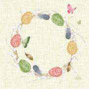 Frokostserviet, Duni,  Joyful Spring, 3-lags, 33x33cm, flerfarvet, tissue