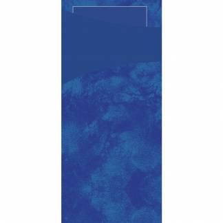Bestiklomme, Duni Sacchetto, 19x8,5cm, mørkeblå, papir, med mørkeblå serviet *Denne vare tages ikke retur*