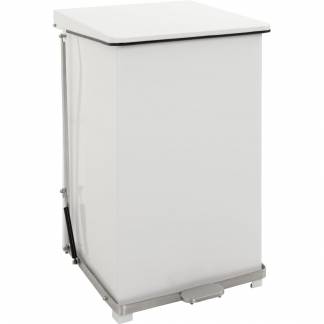 Pedalspand, V-Part, hvid, pulverlakeret st&aring;l, 152 l, s&aelig;kkeholder, soft close, ildd&aelig;mpende, fingeraftryksfri *Denne vare tages ikke retur*