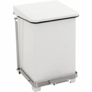 Pedalspand, V-Part, hvid, pulverlakeret st&aring;l, 27 l, s&aelig;kkeholder, soft close, ildd&aelig;mpende, fingeraftryksfri *Denne vare tages ikke retur*