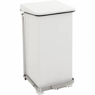 Pedalspand, V-Part, hvid, pulverlakeret st&aring;l, 45 l, s&aelig;kkeholder, soft close, ildd&aelig;mpende, fingeraftryksfri *Denne vare tages ikke retur*