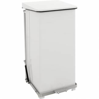 Pedalspand, V-Part, hvid, pulverlakeret st&aring;l, 90 l, s&aelig;kkeholder, soft close, ildd&aelig;mpende, fingeraftryksfri