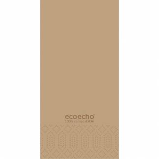 Middagsserviet, Duni, Ecoecho, 3-lags, 1/8 fold, 40x40cm, eco brun, tissue *Denne vare tages ikke retur*
