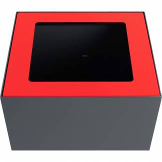 Topindsats, V-Part, rød, pulverlakeret stål, åbent indkast, til modulopbygget affaldsspand, 85 og 90 liter *Denne vare tages ikke retur*
