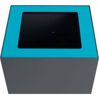 Topindsats, V-Part, blå, pulverlakeret stål, åbent indkast, til modulopbygget affaldsspand, 85 og 90 liter *Denne vare tages ikke retur*
