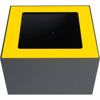 Topindsats, V-Part, gul, pulverlakeret stål, åbent indkast, til modulopbygget affaldsspand, 85 og 90 liter *Denne vare tages ikke retur*