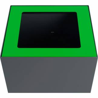 Topindsats, V-Part, grøn, pulverlakeret stål, åbent indkast, til modulopbygget affaldsspand, 85 og 90 liter *Denne vare tages ikke retur*