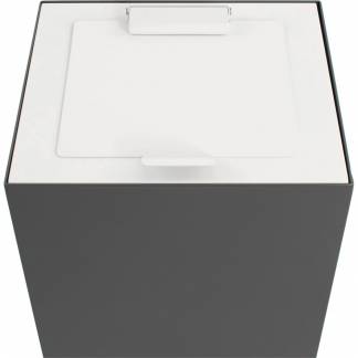 Låg, V-Part, hvid, pulverlakeret stål, soft close, til modulopbygget affaldsspand, 85 og 90 liter *Denne vare tages ikke retur*
