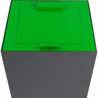 Låg, V-Part, grøn, pulverlakeret stål, soft close, til modulopbygget affaldsspand, 85 og 90 liter *Denne vare tages ikke retur*