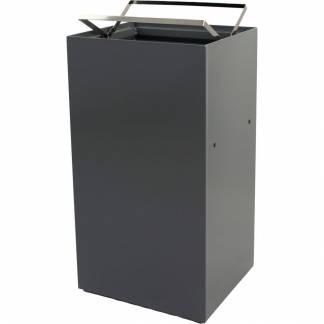 Affaldsspand, V-Part, mørkegrå, pulverlakeret stål, 90 l, modulopbygget til kildesortering