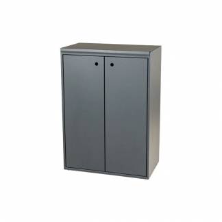 Affaldsspand, Tina Trolleys, grå, pulverlakeret stål, 3-rums, 3x60 l, med lukket låg *Denne vare tages ikke retur*